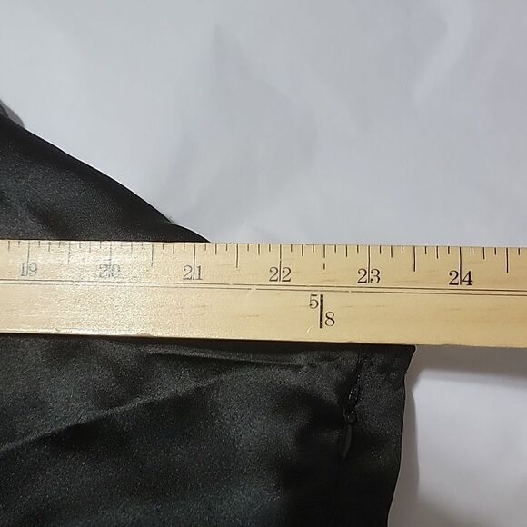 Making The Cut Black Satin Asymmetrical Midi Dress One Sleeve Plus Size 2X - Picture 3 of 7